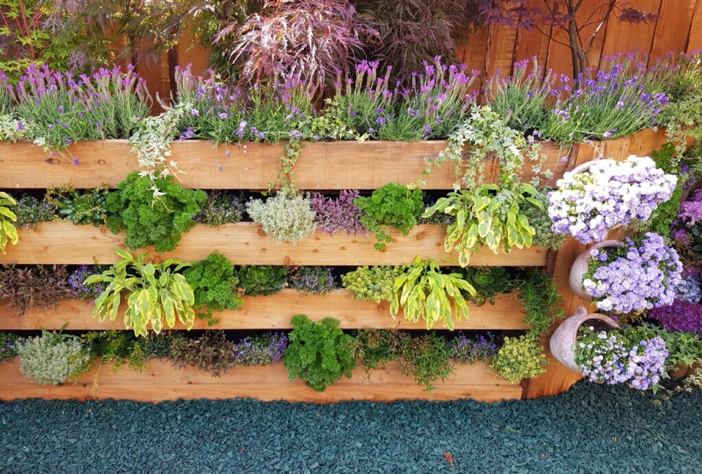 Vertical gardens and living walls are a great landscaping trend.