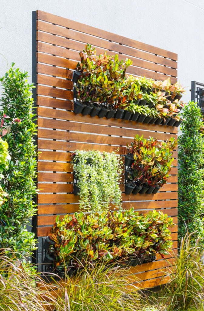 Vertical gardens and living walls are a great landscaping trend.